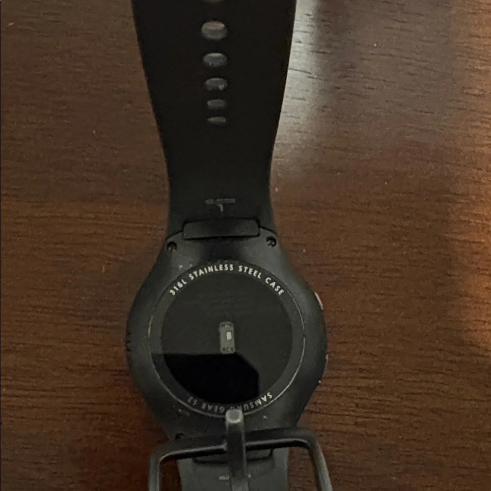 Samsung Gear S2 Black Smartwatch with Charger 316L Stainless Steel Case.